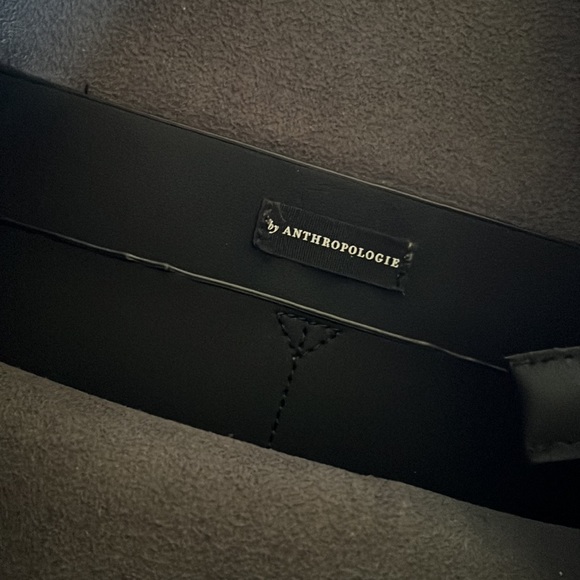 Anthropologie BLACK polyurethane purse w tassels and fringe. - Picture 6 of 8